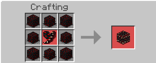 Crafting recipe for infected block.