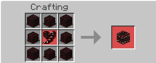 Crafting recipe for infected block.
