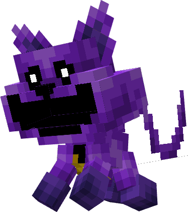 Purple blocky creature mod character.