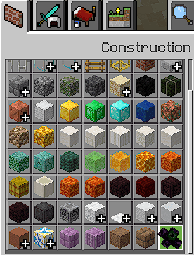 Warp Block highlighted in building menu