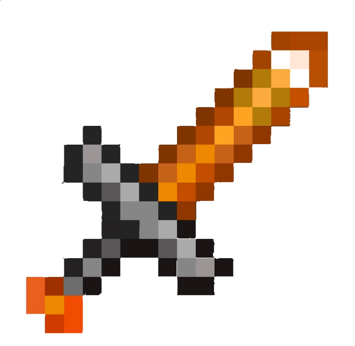 Orange pixel sword with new texture style
