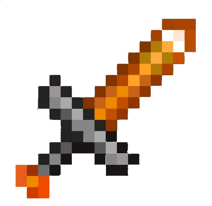 Orange pixel sword with new texture style