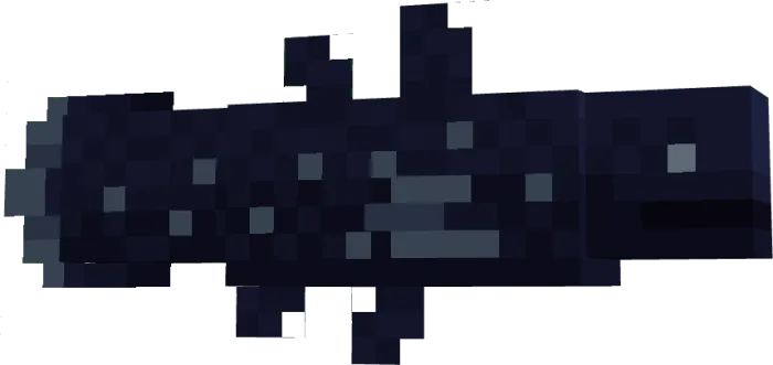 Blocky dark blue prehistoric fish model