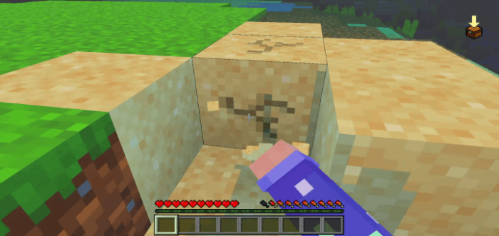 Character digging sand block.