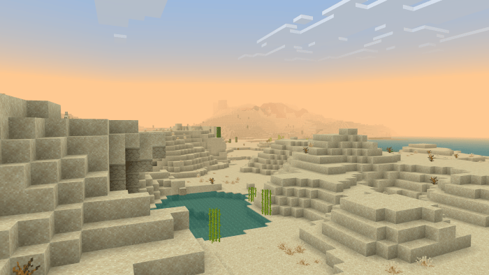 Desert landscape with enhanced orange fog