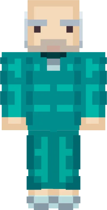Pixel art character in teal tracksuit