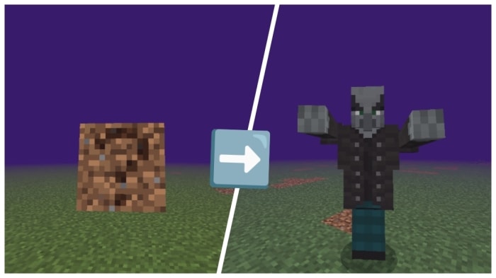 Block transforming into a boss mob