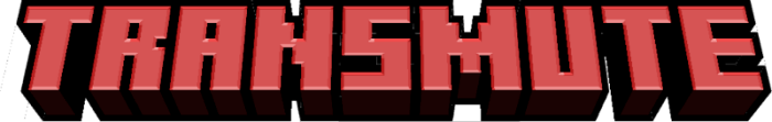 Transmute mod logo in blocky red text
