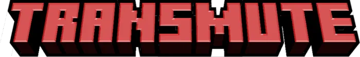 Transmute mod logo in blocky red text