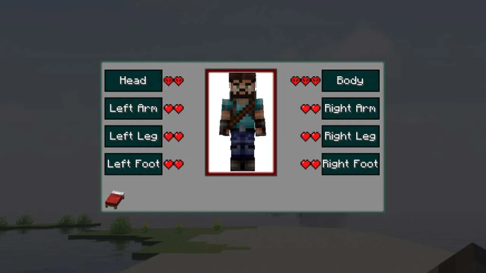 Character health status display.