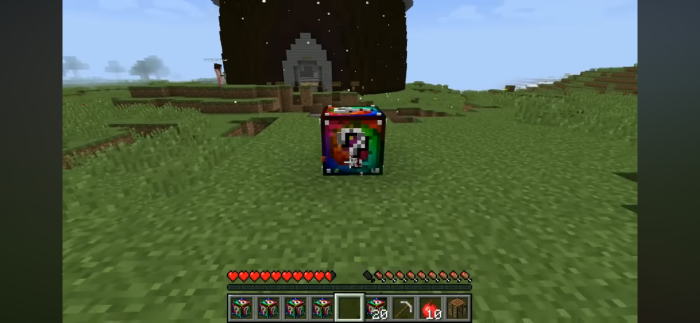 Lucky Spiral Block on grassy terrain.