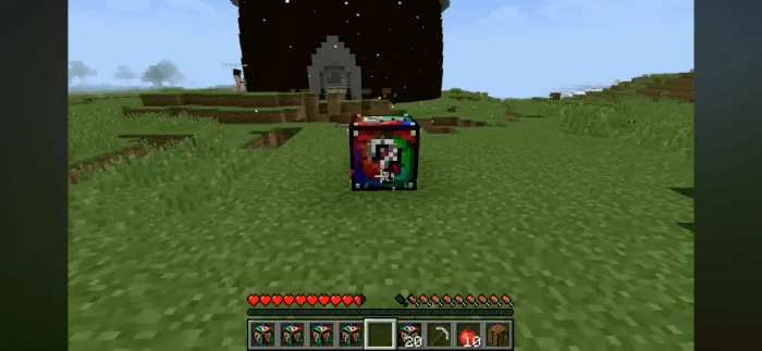 Lucky Spiral Block on grassy terrain.