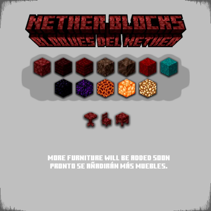 Nether blocks with furniture preview.