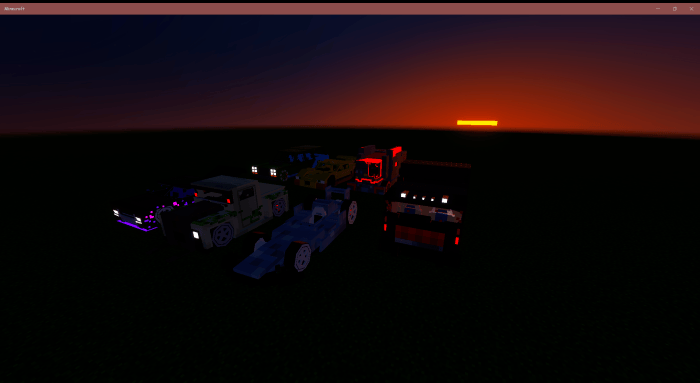 Minecraft-inspired Hot Wheels cars.