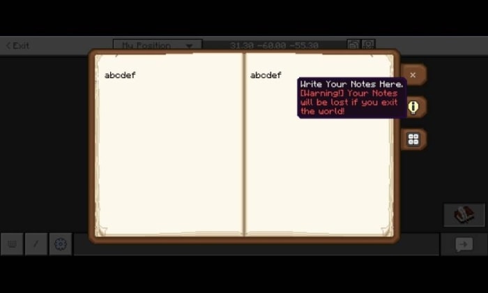 Open notebook interface with notes.