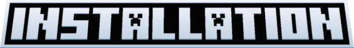 Installation text with pixel art style.