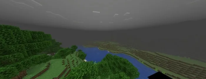 Foggy landscape with eerie atmosphere.