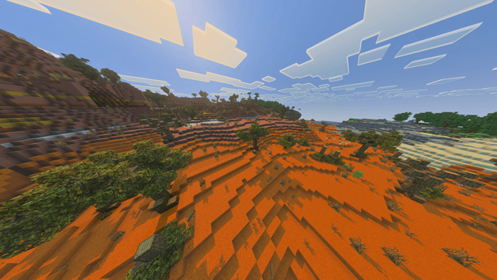 Vibrant, enhanced desert biome scene.