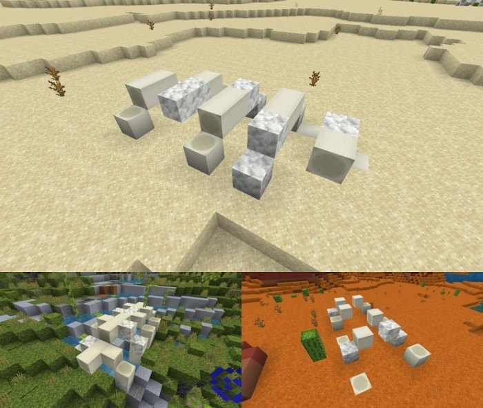 Desert, forest, and mesa ruin structures.