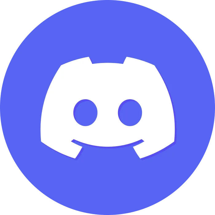 Discord logo on a blue background.