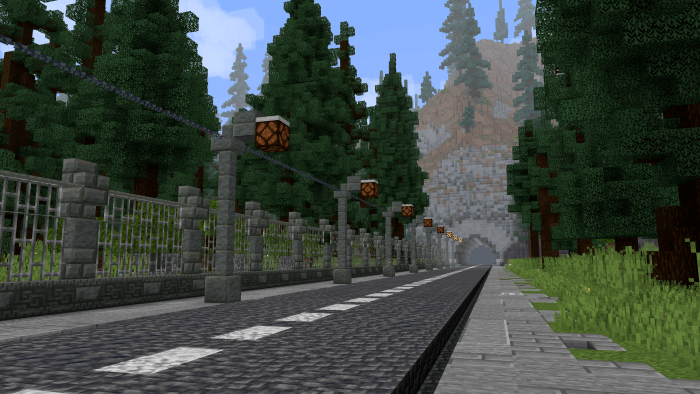 Road leading into a foggy forest tunnel