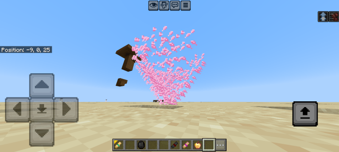Pink particle explosion in a desert.