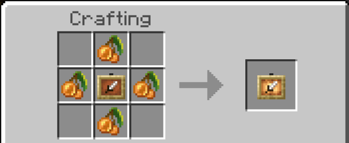 Crafting recipe with glow berries.