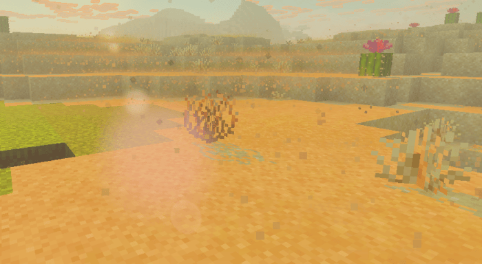 Sunlit desert landscape with enhanced shaders