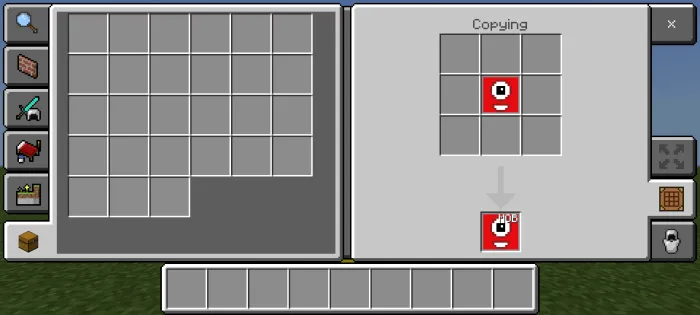 Numberblock crafting recipe interface shown