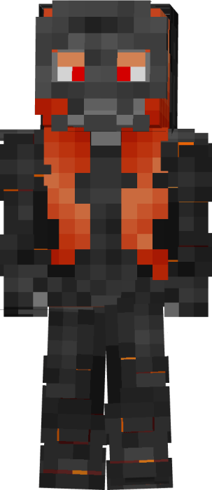 Dark, fiery elemental character skin.
