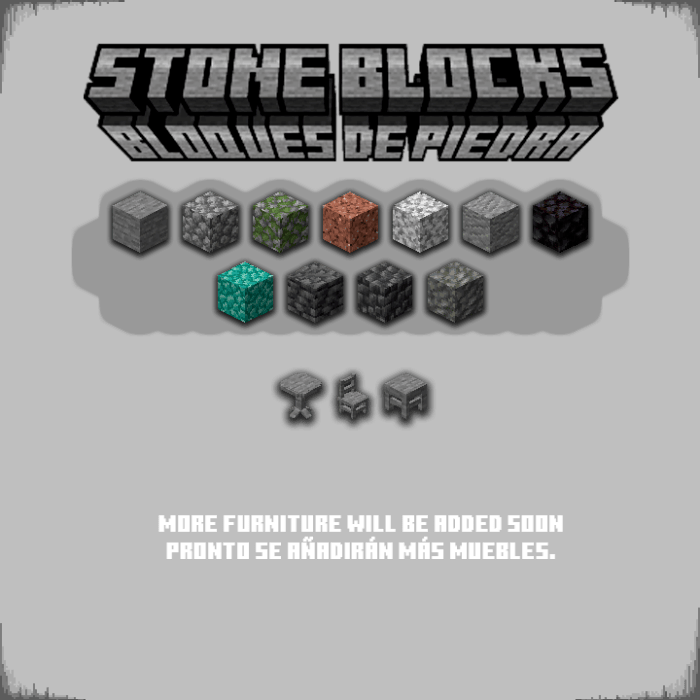 Stone blocks and furniture preview.