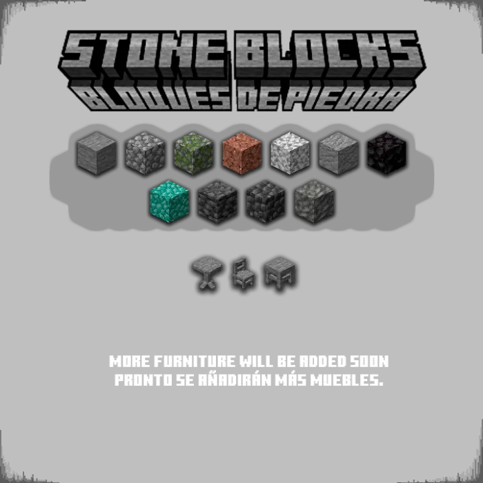 Stone blocks and furniture preview.