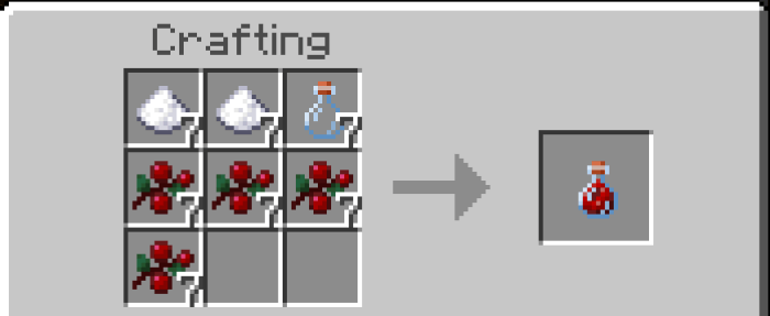 Berry potion crafting recipe.
