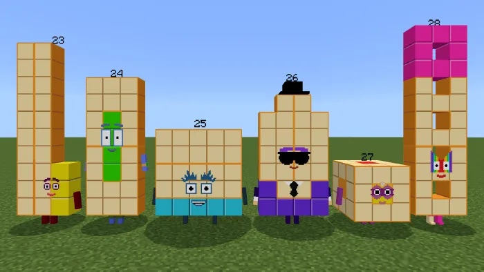 Blocky number characters in a row.