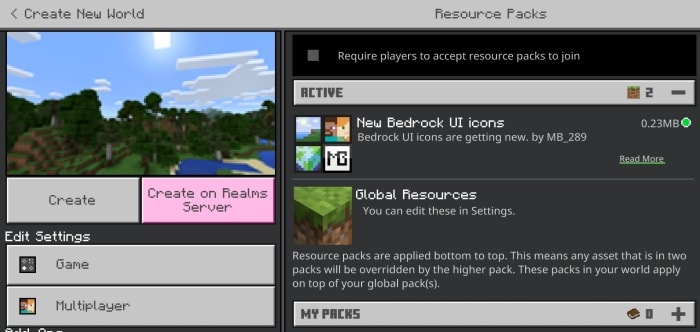 New Bedrock UI Icons Screenshot 3
