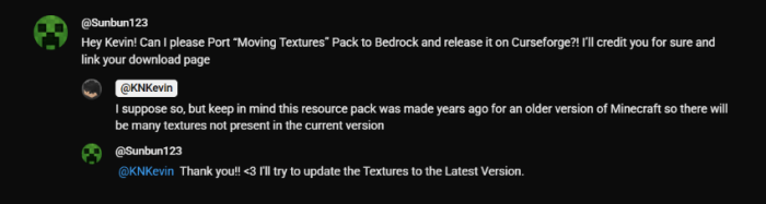 Chat about porting texture pack.