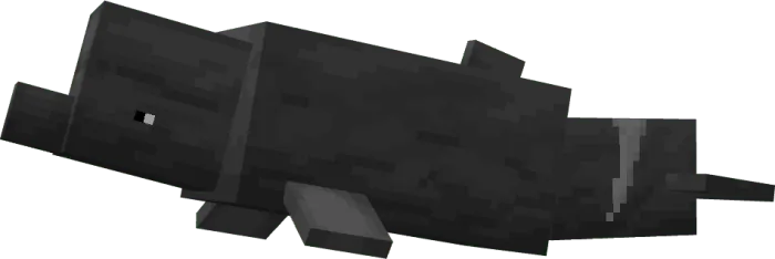 Blocky black prehistoric sea creature