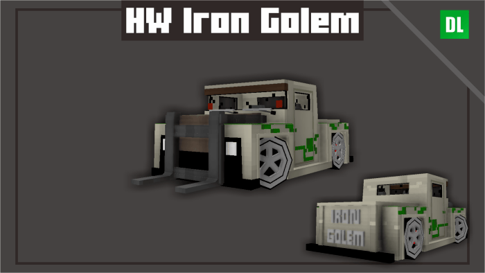 Iron Golem-themed Hot Wheels car.