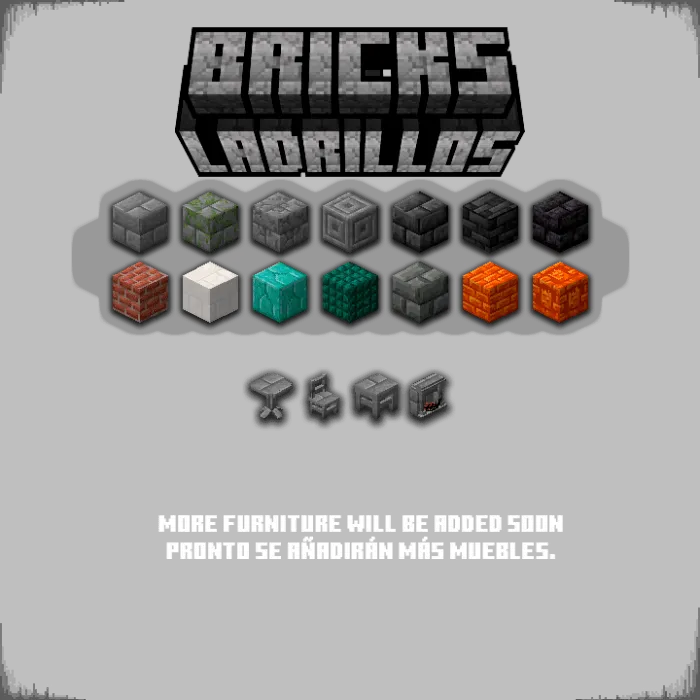 Bricks and furniture in a mod preview.