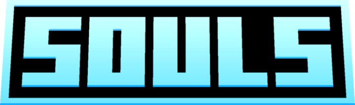 Text SOULS in blocky font