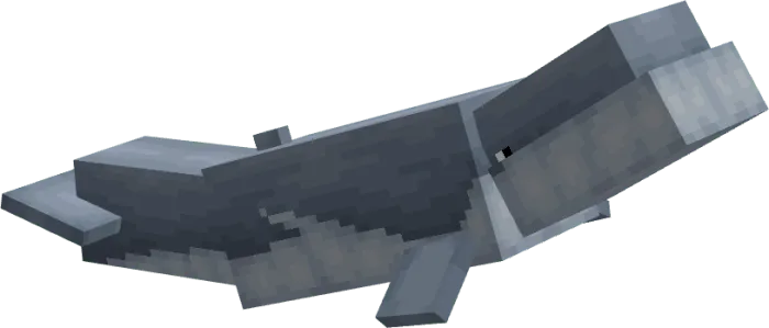Blocky prehistoric whale swimming in ocean