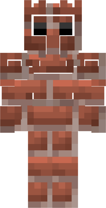 Blocky character in brick-themed armor