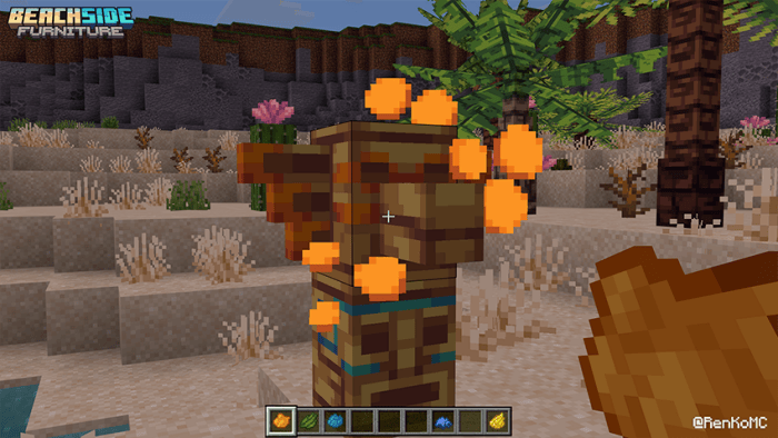 Tiki torch decor on sandy beach terrain