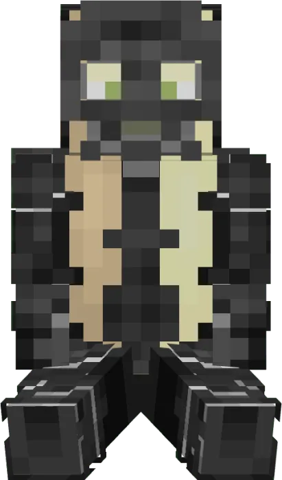 Pixelated black and beige elemental skin.