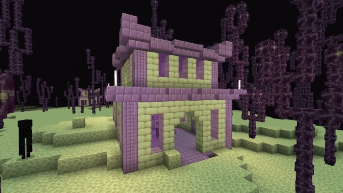 Purple and green block structure.