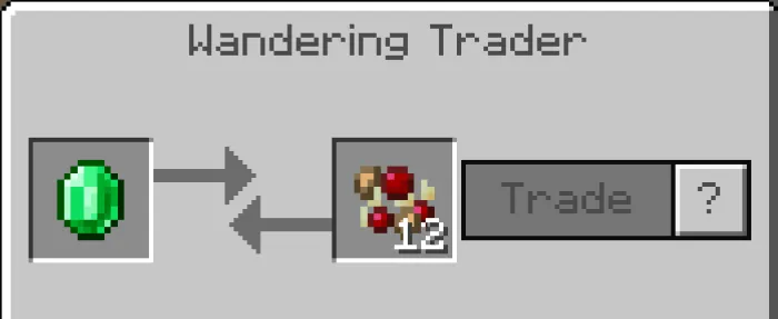 Wandering Trader berry trade interface.