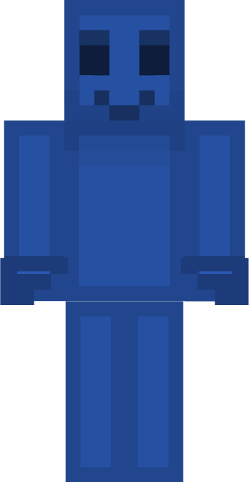 Blue gummy candy character with a smile.