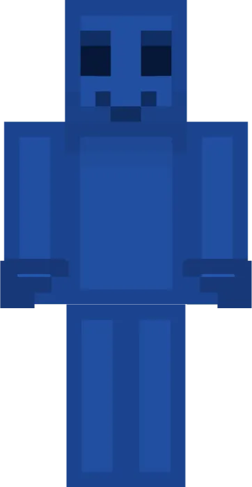 Blue gummy candy character with a smile.