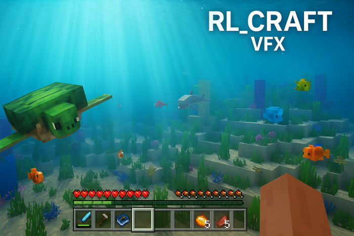 Underwater scene with health bar.