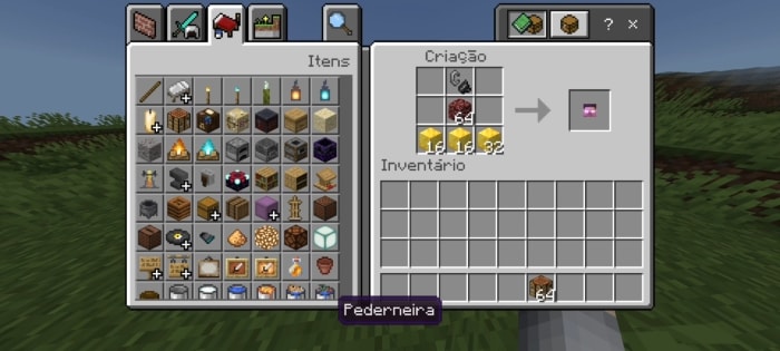 Crafting interface with items selected.